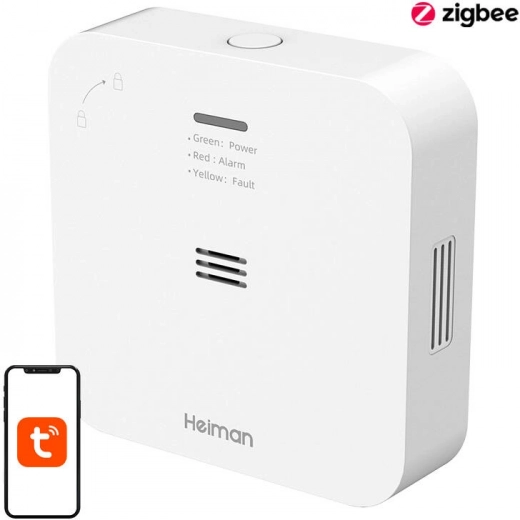 inteligentný detektor oxidu uhoľnatého Heiman Tuya Wi‑Fi