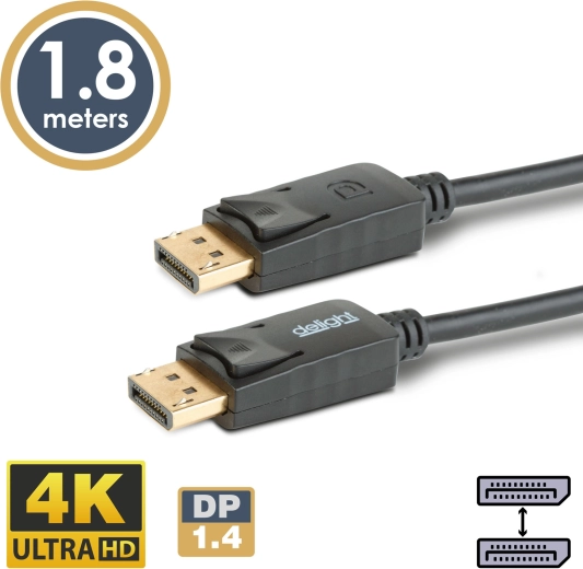 Kábel DisplayPort 1.4 na DisplayPort 4K, 1,8 m