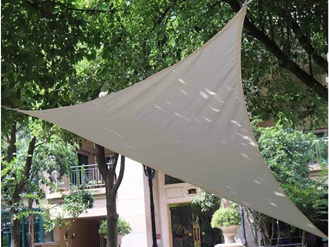 Vodoodolná tieniaca plachta na záhradu 3 × 3 × 3 m, trojuholník, sivá