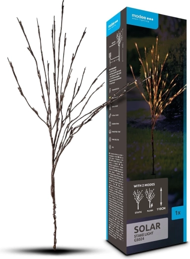 Modee záhradná solárna LED lampa na zapichnutie 110 cm