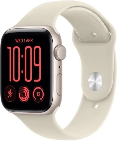 Apple Watch SE 3 GPS 40 mm s hliníkovým puzdrom vo farbe mesačného svitu a športovým remienkom pieskovej farby S/M