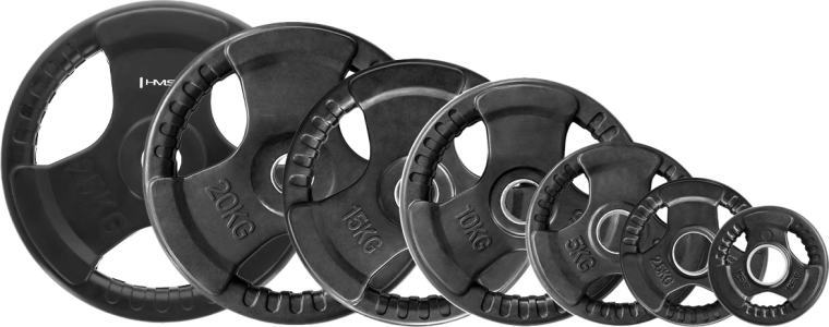 Olympijský pogumovaný kotúč HMS Tri‑Grip 1,25 kg