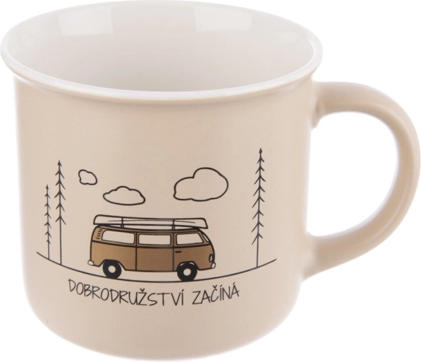 Porcelánový hrnček Cestovanie 0,4 l béžový
