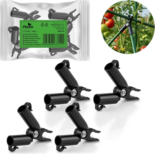 Závesné spojky typu A pre tyčky 11 mm, 4 ks – čierne