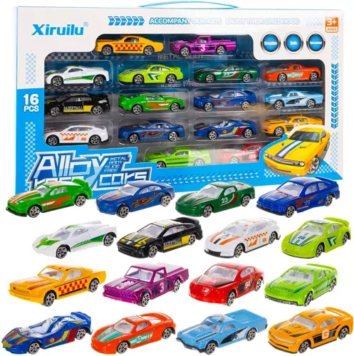 Farebné kovové autíčka - 16 ks