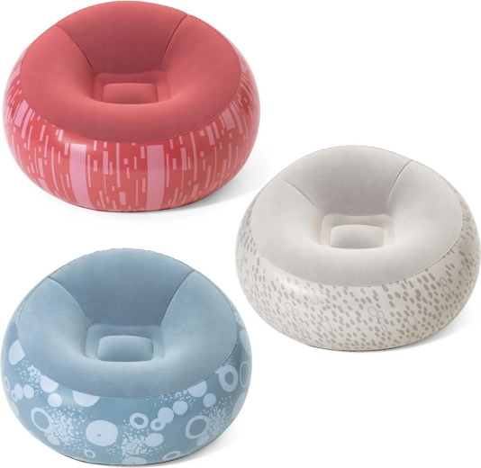 Nafukovacie kreslo puf Bestway, modré, 112 × 112 × 66 cm