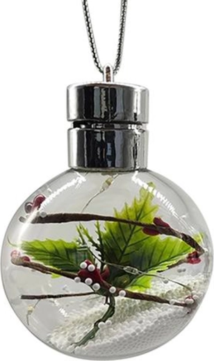 Vianočná závesná LED guľa 8 cm – mix motívov