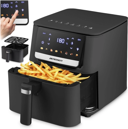 Horkovzdušná fritéza BERDSEN 6,5 l 1700 W, čierna