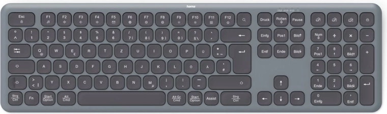 Bezdrôtová klávesnica Hama WK‑1550 multi‑device, čierna/sivá