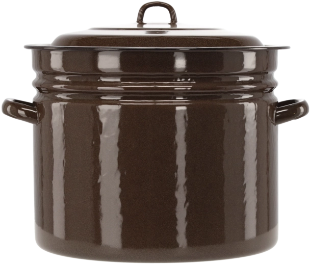 Smaltovaný hrniec 40 l, 40 cm, hnedý s pokrievkou