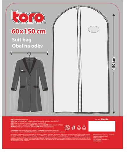 Ochranný obal na oblek 150 × 60 cm z netkanej textílie