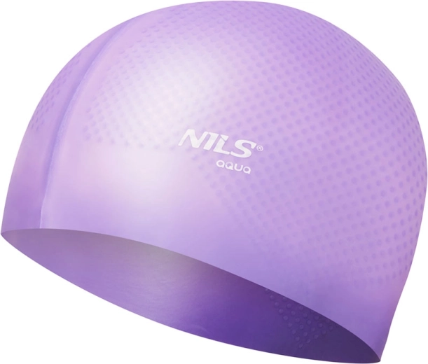 Silikónová plavecká čiapka NILS Aqua NQC Dots fialová