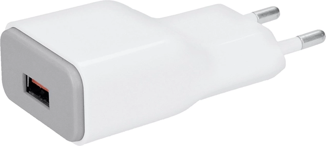 Solight USB nabíjací adaptér s rýchlym nabíjaním Qualcomm (1× USB-A), bielosivý