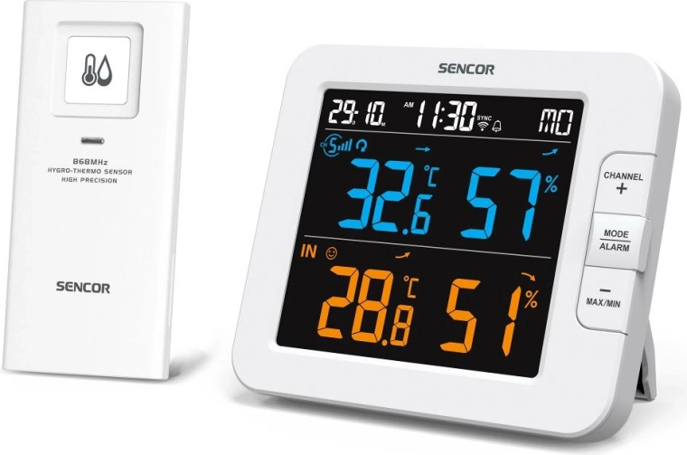 Inteligentná viackanálová meteorologická stanica Sencor s Wi-Fi a bezdrôtovým senzorom