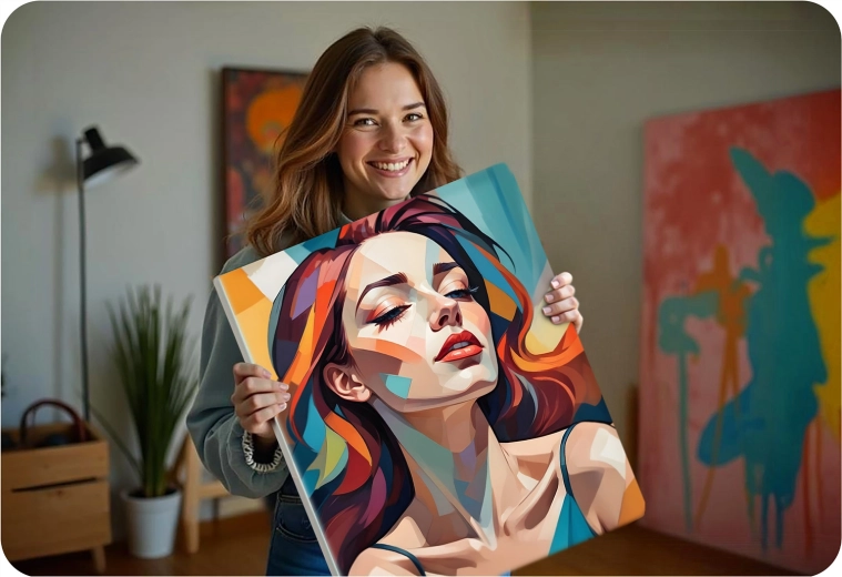 Hotové dielo pripravené na zavesenie