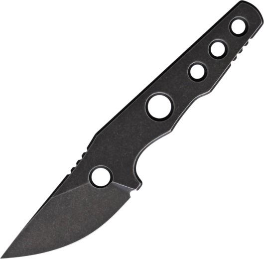 Nôž na krk Petrified Fish Bison, 6,1 cm, Black Stonewash, celokovový, puzdro Kydex