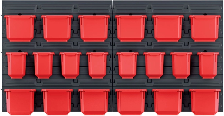 Závesný panel s 20 boxmi na náradie ORDERLINE 800 × 165 × 400 mm