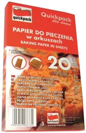 Papier na pečenie 38 × 42 cm, 20 ks