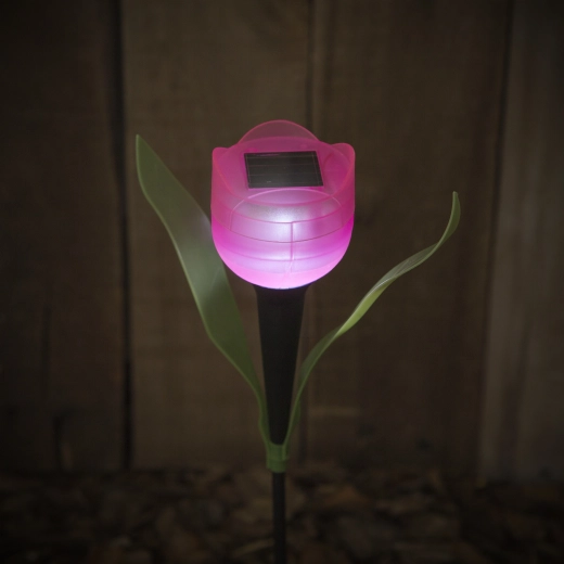 LED solárna záhradná lampa v tvare tulipánu – 1 kus