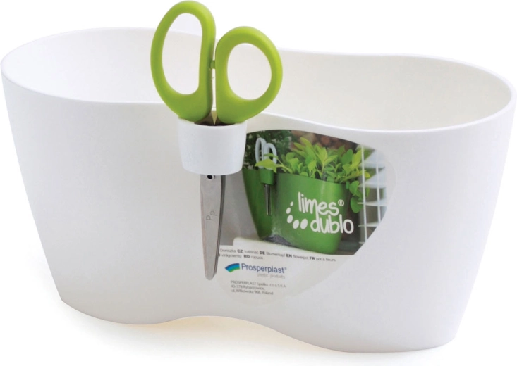 Kvetináč s nožnicami LIMES DUBLO 25 cm – biely