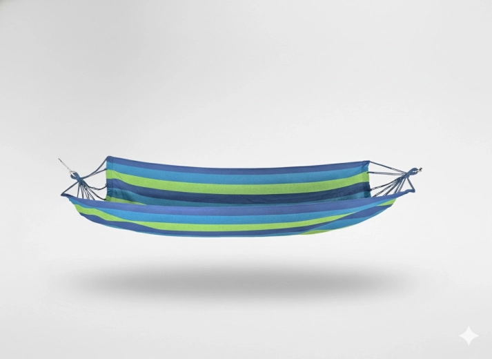 Závesná hojdacia sieť 200 × 100 cm modré pruhy