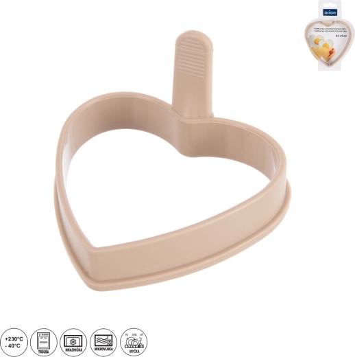 Silikónová forma na lievance a vajcia – srdce 9,5 × 9 cm, béžová
