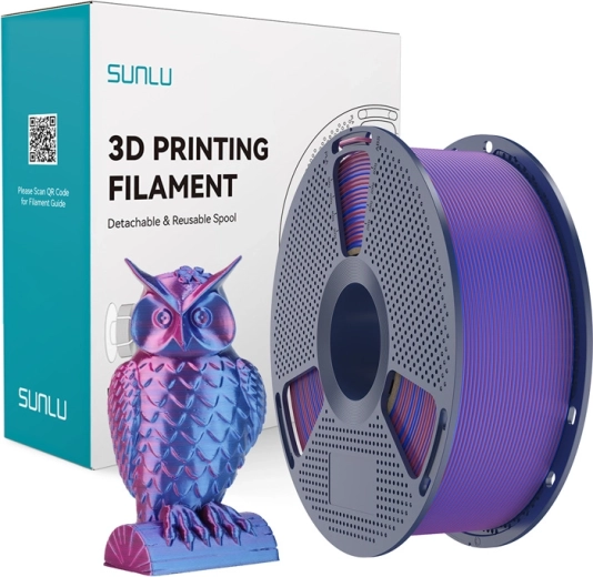 Sunlu PLA+ Silk dvojfarebný filament červeno-modrý