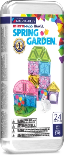 Magna-tiles microMAGS cestovná magnetická stavebnica jarná záhrada (24 dielikov)