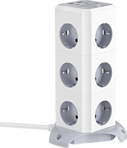 Vertikálny predlžovací kábel BlitzWolf BW-EC3 s 12 zásuvkami a USB