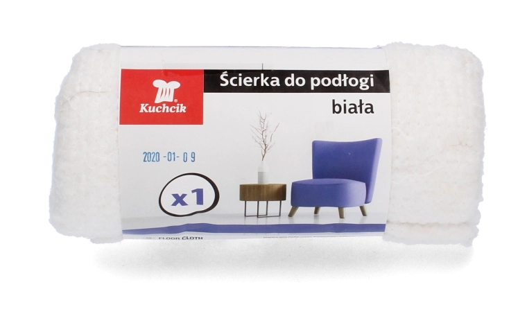 Biela podlahová utierka Kuchcik 50 × 60 cm