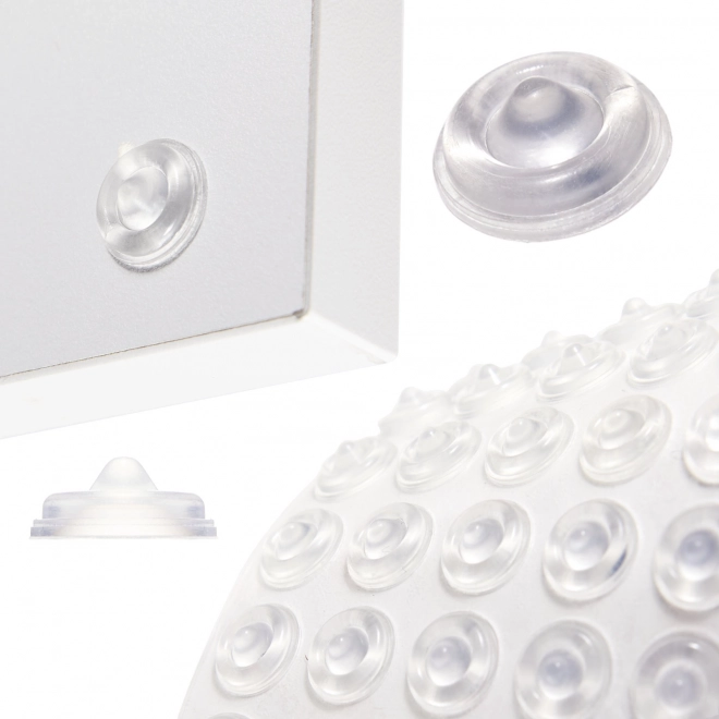 Samolepiace silikónové nárazníky 13 mm – číre, 50 ks
