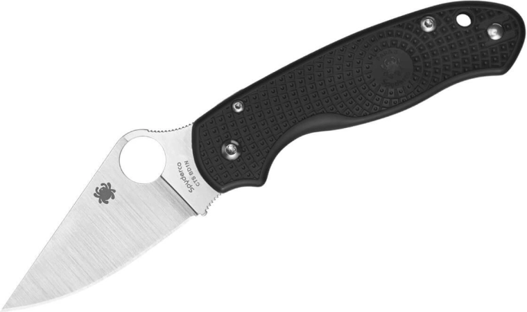 Spyderco Para 3 Lightweight čierny vreckový nôž 7,4 cm s čepeľou Leaf Shape, rukoväť FRN