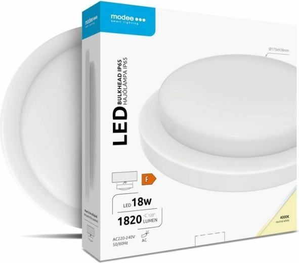 Modee LED stropné/nástenné kruhové svietidlo 18 W 4000 K 1820 lm, biele