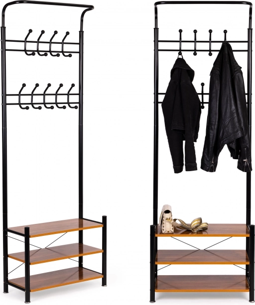 Stojanový vešiak na oblečenie s policami ModernHome