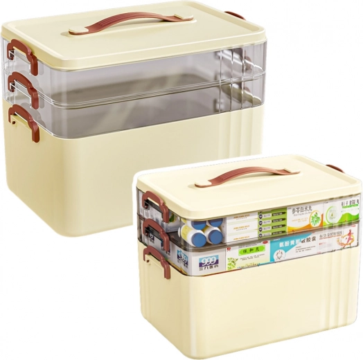 Organizér na lieky – priestranná viacúrovňová domáca lekárnička