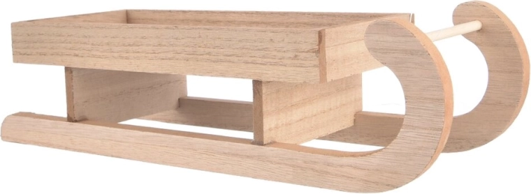 Dekoratívne drevené sane béžové 30 × 10 × 8 cm