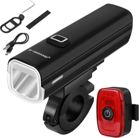 Trizand LED cyklistické svetlo 1000 lm – sada predné a zadné