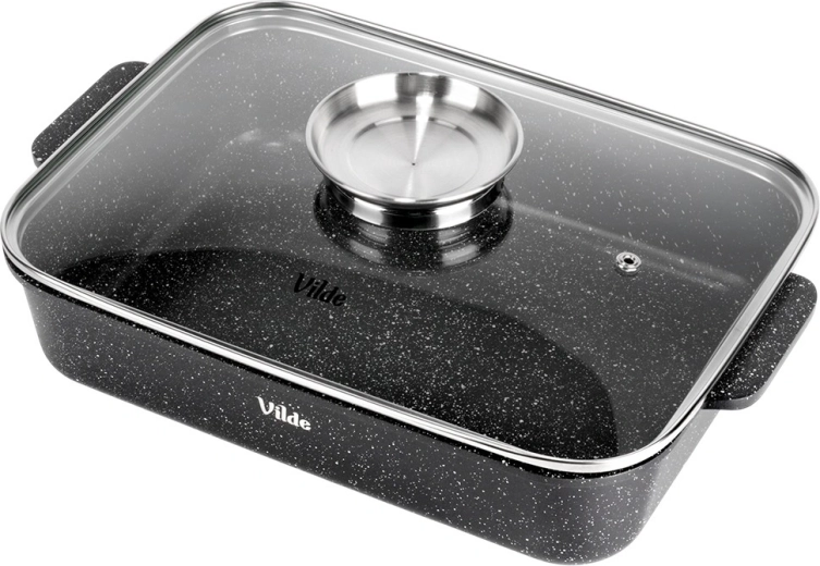 Nepriľnavý granitový povrch a sklenená kontrola