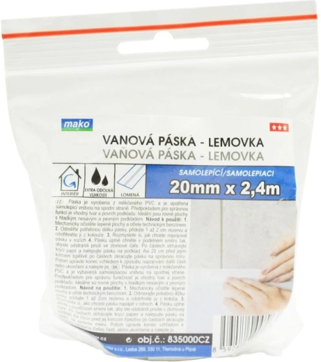 Vaňová tesniaca lemovka 22 mm × 2,4 m biela