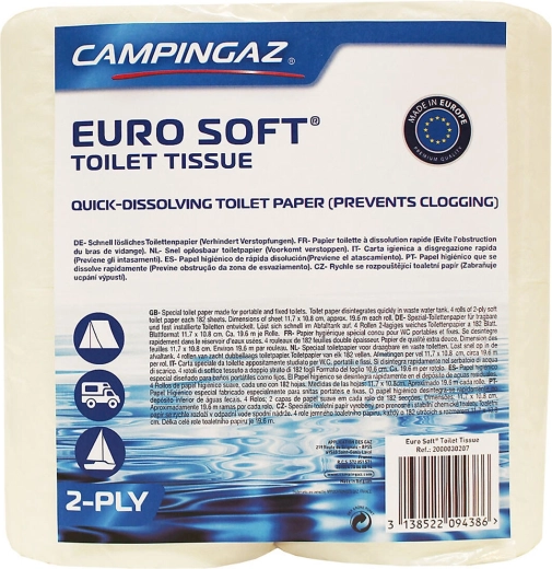 Toaletný papier EURO SOFT pre chemické WC, 4 role