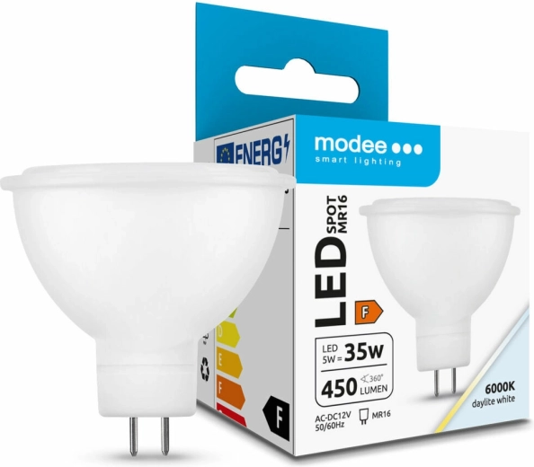 LED žiarovka GU5.3 MR16 5 W studená biela 6000 K Modee Lighting
