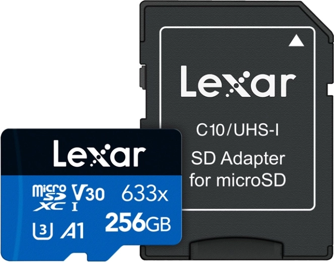 Lexar High-Performance 633x microSDXC 256 GB s SD adaptérom
