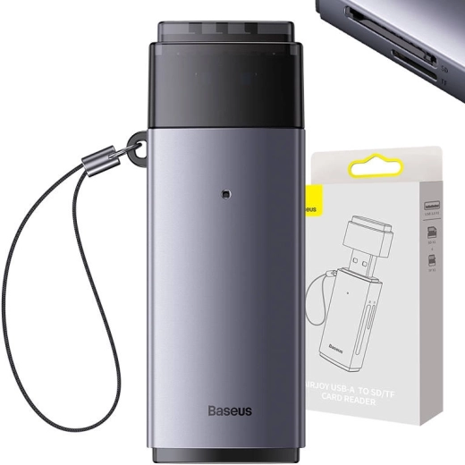 Čítačka pamäťových kariet USB pre SD a TF – Baseus Lite, sivá