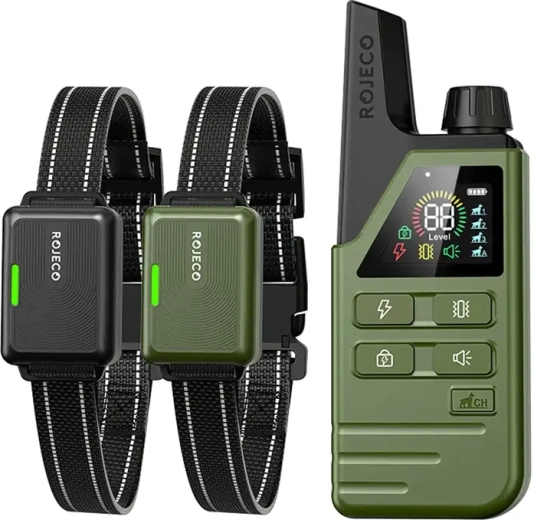 Výcvikový obojok Rojeco DOG800 s 2 obojkami