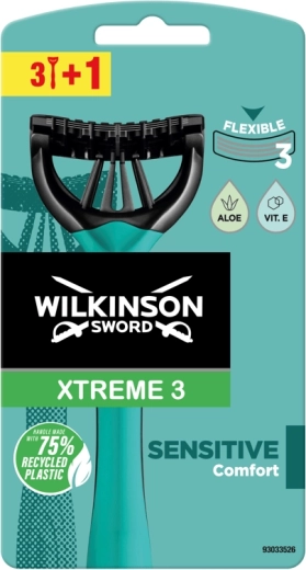 Wilkinson Xtreme 3 Sensitive jednorazové holiace strojčeky pre citlivú pokožku (3+1 ks)