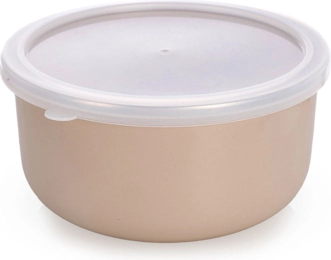 Smaltovaná miska s vekom béžová 16,5 cm, 1,3 l