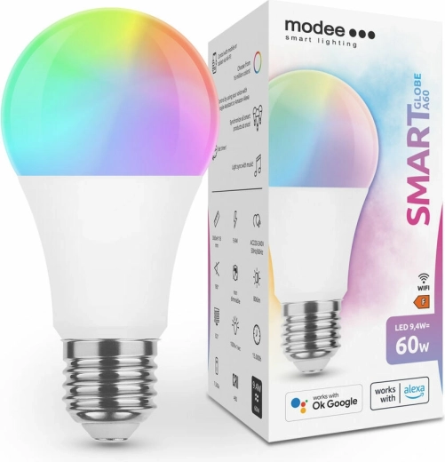 Modee LED Smart Tuya Wi‑Fi žiarovka A60 9,4 W E27 RGB 806 lm