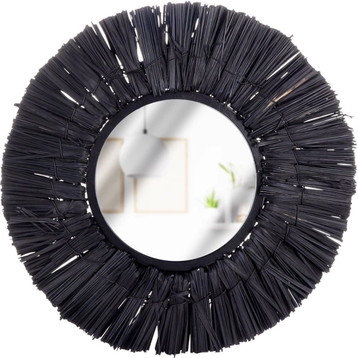 Čierne okrúhle nástenné zrkadlo Home Styling Collection 32 cm
