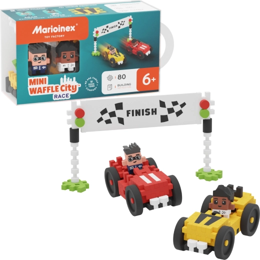 Stavebnica Marioinex Mini Waffle City preteky s 80 dielikmi