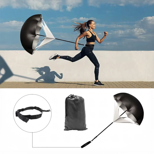 Odporový bežecký padák pre explozívnu rýchlosť